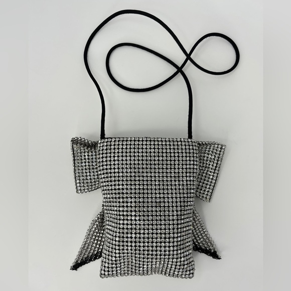 Loeffler Randall Violet Rhinestone Bow Mini Crossbody, Black & Silver - Picture 9 of 11